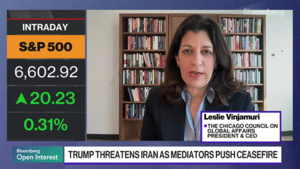 Leslie Vinjamuri appears via video call with Bloomberg Open Interest.