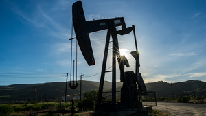An oil well at the San Ardo Oil Field in San Ardo, California.