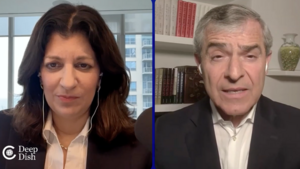 Screenshot of two people on a virtual call