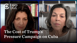 Two people speaking over virtual meeting