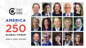 America at 250 Global Forum logo and speaker collage