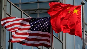United States and Chinese flags