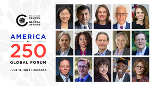 America at 250 Global Forum logo and speaker collage