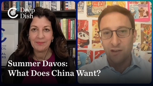 A screenshot of two people speaking virtually