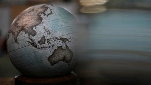 A globe in motion