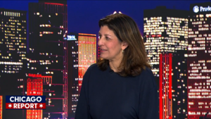 Leslie Vinjamuri appears in studio at Fox 32