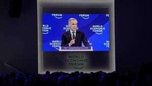 Canada's Prime Minister Mark Carney speaks during the Annual Meeting of the World Economic Forum in Davos