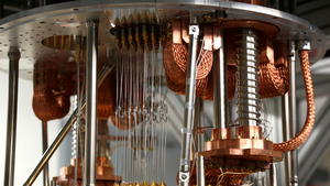 Parts inside a quantum computer.