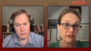 Stephen Marche and Julianne Smith appear in a split screen video