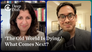 Screenshot of two people speaking on screen