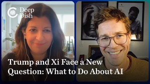 Screenshot of two people on a virtual call