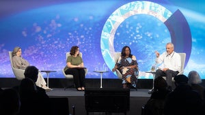 Speakers on the Council stage.