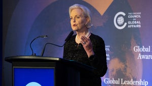 Cindy McCain speaks at the Global Leadership Awards Dinner