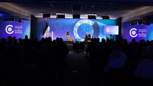 Speakers on the Council event stage