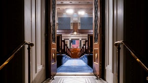 The chamber of the House of Representatives is seen at the Capitol in Washington, Monday, Feb. 3, 2020, as it is prepared for President Donald Trump to give his State of the Union address Tuesday night